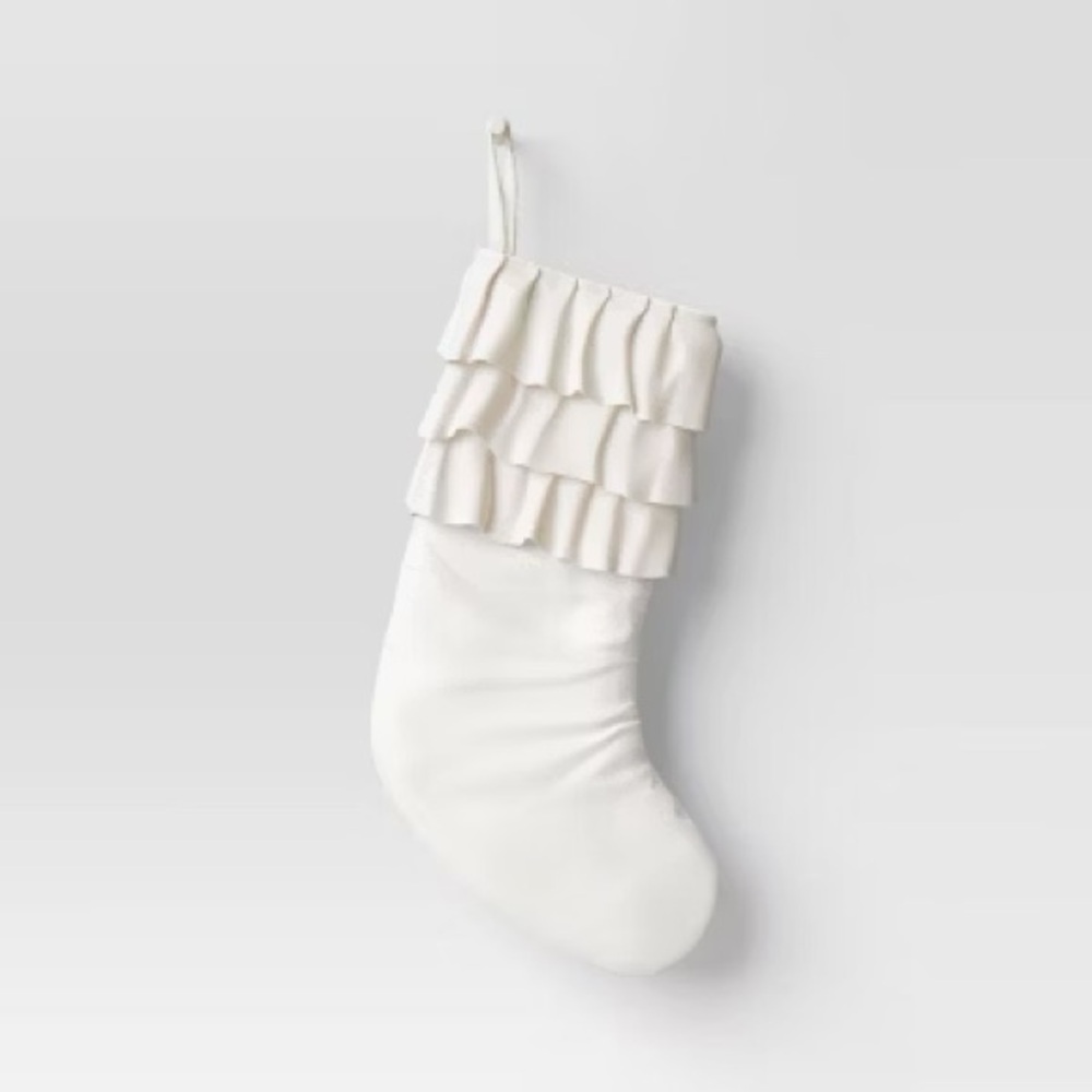 Wondershop Christmas Velvet Stocking With Ruffles, 20 in